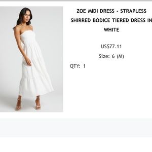 Showpo strapless white tiered dress